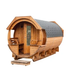 Wolff Finnhaus Saunafass Premium Svenja 2 Bausatz Thermoholz, Ca. B226/H252/T411 Cm