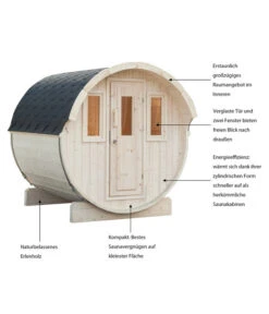 Wolff Finnhaus Saunafass Basic 230 Bausatz, Ca. B205/H210/T230 Cm -Gardena Verkäufe 6927958 WE IG 001 FinnhausSaunafassBasic230