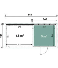 Wolff Finnhaus Gerätehaus Eleganto 2724, Inkl. Lounge Links, Ca. B572/H227/T258 Cm -Gardena Verkäufe 6929145 WE DE 001 FinnhausMetallgeraetehaus