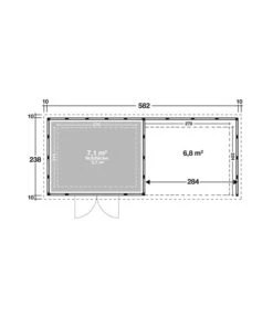 Wolff Finnhaus Metallgerätehaus Eleganto 3024, Inkl. Lounge Rechts, Ca. B602/H227/T258 Cm -Gardena Verkäufe 6929418 WE DE 001 FinnhausEleganto