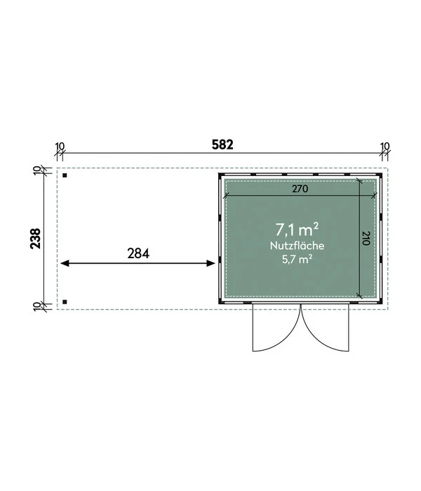 Wolff Finnhaus Metallgerätehaus Eleganto 3024, Inkl. Seitendach Links, Ca. B602/H227/T259 Cm 5 Wolff Finnhaus Metallgerätehaus Eleganto 3024, Inkl. Seitendach Links, Ca. B602/H227/T259 Cm – Bild 3