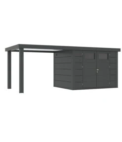 Wolff Finnhaus Metallgerätehaus Eleganto 3024, Inkl. Seitendach Links, Ca. B602/H227/T259 Cm