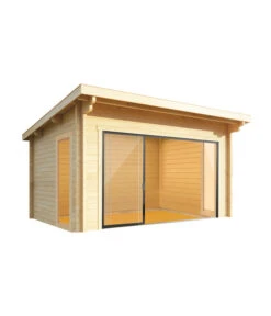 Wolff Finnhaus Gartenhaus Trondheim 70-D XL, Inkl. Schiebetür Rechts, Ca. B490/H256/T390 Cm
