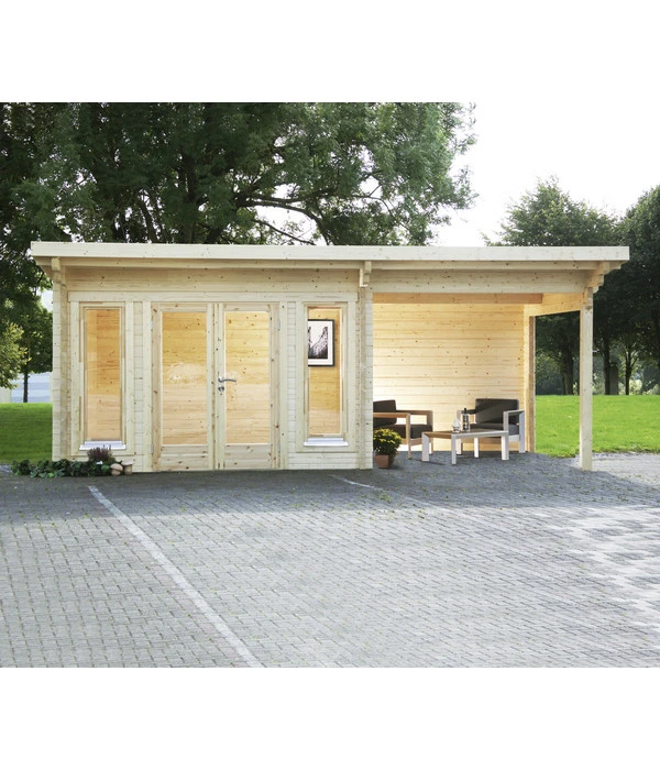 Wolff Finnhaus Gartenhaus Trondheim 70-B XL, Inkl. Lounge Rechts 4 Wolff Finnhaus Gartenhaus Trondheim 70-B XL, Inkl. Lounge Rechts – Bild 2