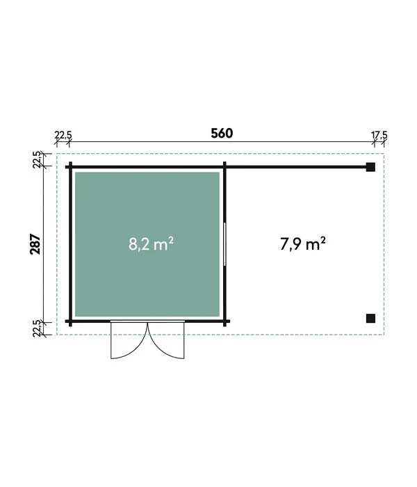 Wolff Finnhaus Gartenhaus WPC-Trend D+, Inkl. Lounge, Ca. B600/H251/T332 Cm 5 Wolff Finnhaus Gartenhaus WPC-Trend D+, Inkl. Lounge, Ca. B600/H251/T332 Cm – Bild 3