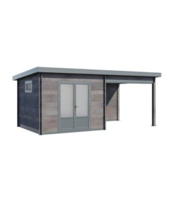 Wolff Finnhaus Gartenhaus WPC-Trend D+, Inkl. Lounge, Ca. B600/H251/T332 Cm