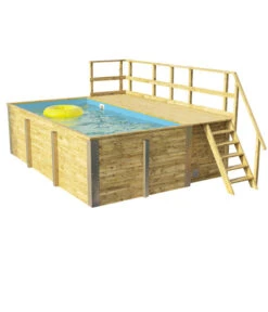 Weka Massivholzpool 595 Gr. 1, Ca. B490/H201/T315 Cm, Folie Blau
