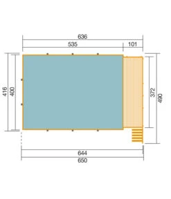 Weka Massivholzpool 595 Gr. 2, Ca. B650/H201/T490 Cm, Folie Sand -Gardena Verkäufe 6950612 WE DE 001 WekaPoolGrundrissNeu