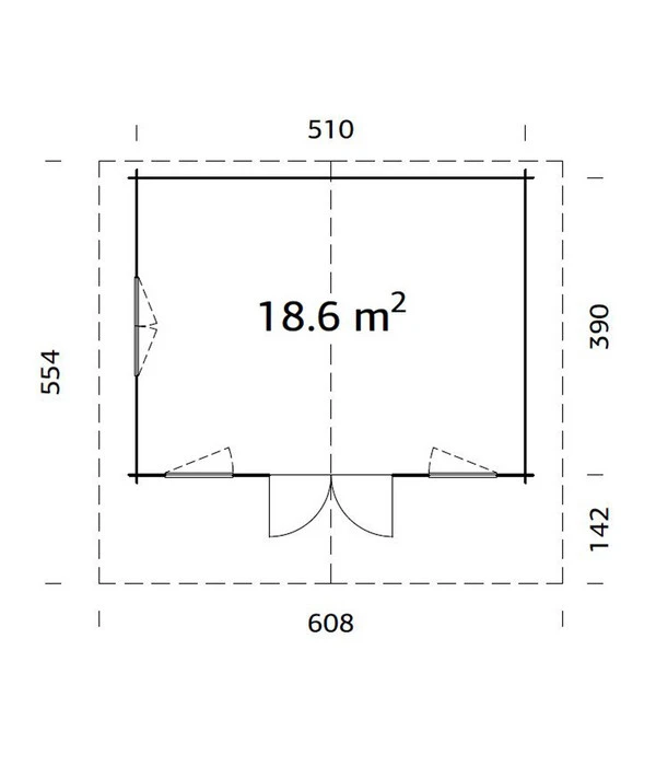 Palmako Gartenhaus Helena, Ca. B608/H290/T524 Cm 5 Palmako Gartenhaus Helena, Ca. B608/H290/T524 Cm – Bild 3
