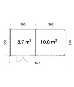 Palmako Gartenhaus Ella, Inkl. Seitendach, Ca. B614/H214/T340 Cm -Gardena Verkäufe 6976138 WE BG 001 BBHEllaNatur